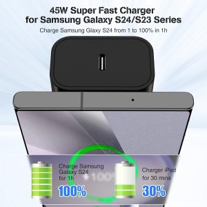 45W USB-C Charger for Samsung Charger Super Fast Charging, Type C Charging Block &6FT USBC Android Phone Cable Cord 2Pack for Galaxy S25 Ultra/S25 S24 S23 S22 S21 S20 S10 Ultra/Plus,Galaxy Tab S9 S8