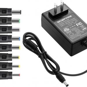 Kado Power Adapter 12V-2A 1.5A 1.25A 1A AC/DC Power Cord 5.5×2.1mm with 8 Tips Made for Sceptre Monitor, Echo Smart Speaker & Display, Webcam, Router, Mini PC, Projector, CCTV, Bluetooth Speaker