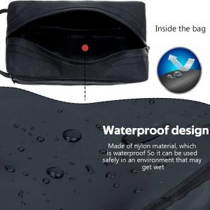 Travel Toiletry Bag for Women and Men, Water-resistant Shaving Bag for Toiletries Accessories, Foldable Storage Bags with Divider and Handle for Cosmetics Toiletries Brushes Tools
