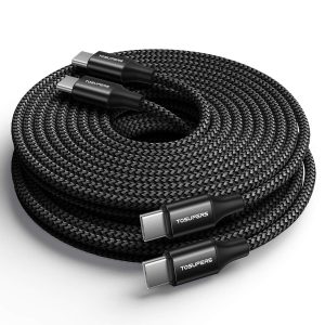 10ft 2 Pack Long USB C to USB C Cable Fast Charging 60W, PD Type C Charger Cord for Samsung Galaxy S25 S24 S23 S22 Ultra A16 Z Flip6 Fold6, iPhone 16 15 Pro, MacBook/iPad