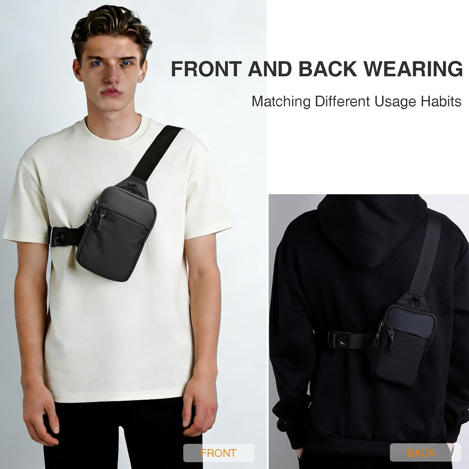 Mini Sling Bag for Men Women, Small Crossbody Casual Utility Chest Phone Bag for Travel Workout - Image 3