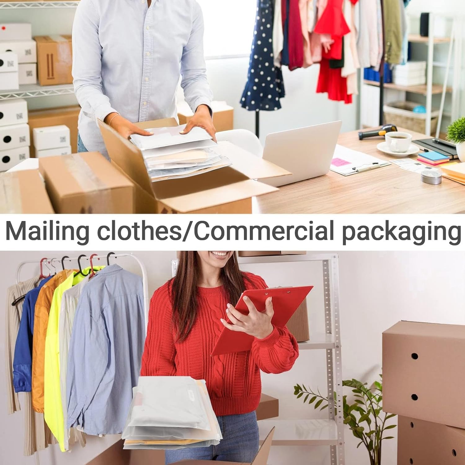 Svaldo Clothes Packaging Bags for Shipping, 50Pcs 12x10 inch Frosted Zipper Plastic Bags for Clothing, Thick Plastic Apparel Storage Bag for Packaging T-Shirt, Pants, Document, 3 Mil with Vent Holes - Image 7