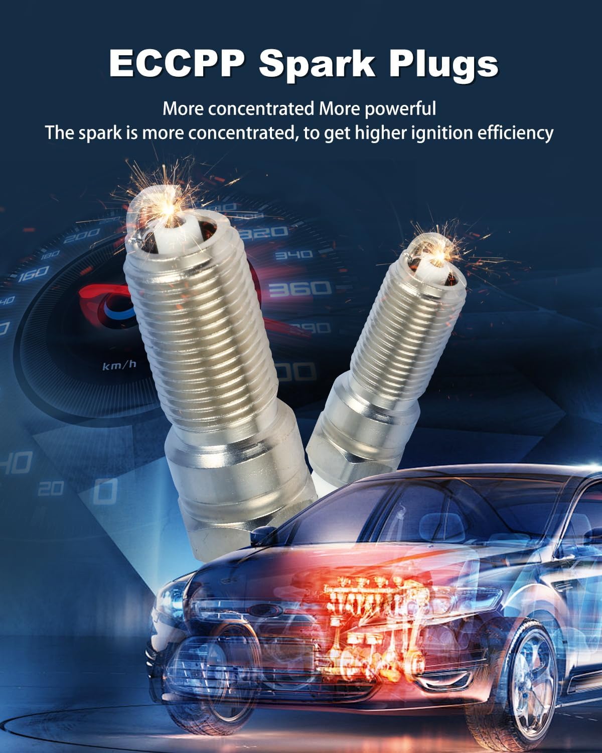 ECCPP Spark Plug Platinum Iridium Fit for Ford for Edge 2013-2018,for Lincoln for MK 2015-2019 Replacement for 96588 (4 Spark Plugs) - Image 4