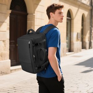 Hanples Travel Backpack for Women Men, Large Carry On Person Item Luggage Backpack, TSA Flight Approved 17.3 In Laptop Bag, Waterproof anti theft Casual Hiking Bag (Black)