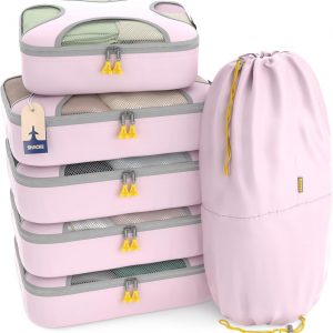 Shacke 6 Set Packing Cubes for Travel – Compression Packing Bags/Travel Organizer – Luggage Organizer Bags for Traveling – Travel Essentials for Women – Cruise Must Haves Packing List