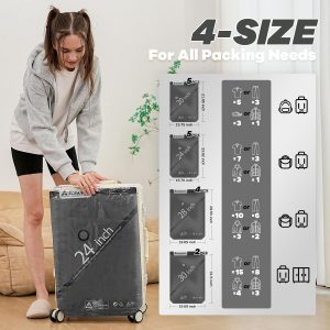 Vacuum Storage Bags for Travel with Wireless Rechargeable Air Pump, 16 Pack Travel Essentials Space Saver Compression Bag for Luggage, Suitcase, Backpack, Vacuum Seal Bags for Home Storage Clothing