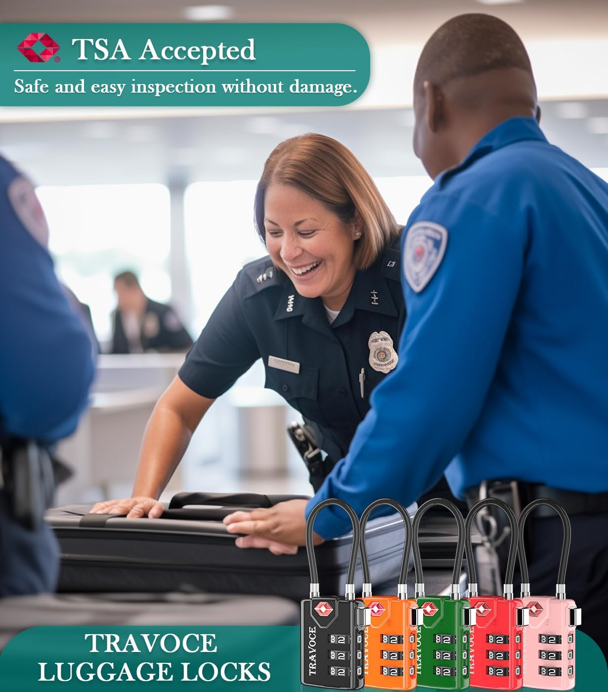 TSA Approved Luggage Locks, Travel Locks Which Also Work Great as Gym Locks, Toolbox Lock, Backpack and More, Black 4 Pack - Image 2