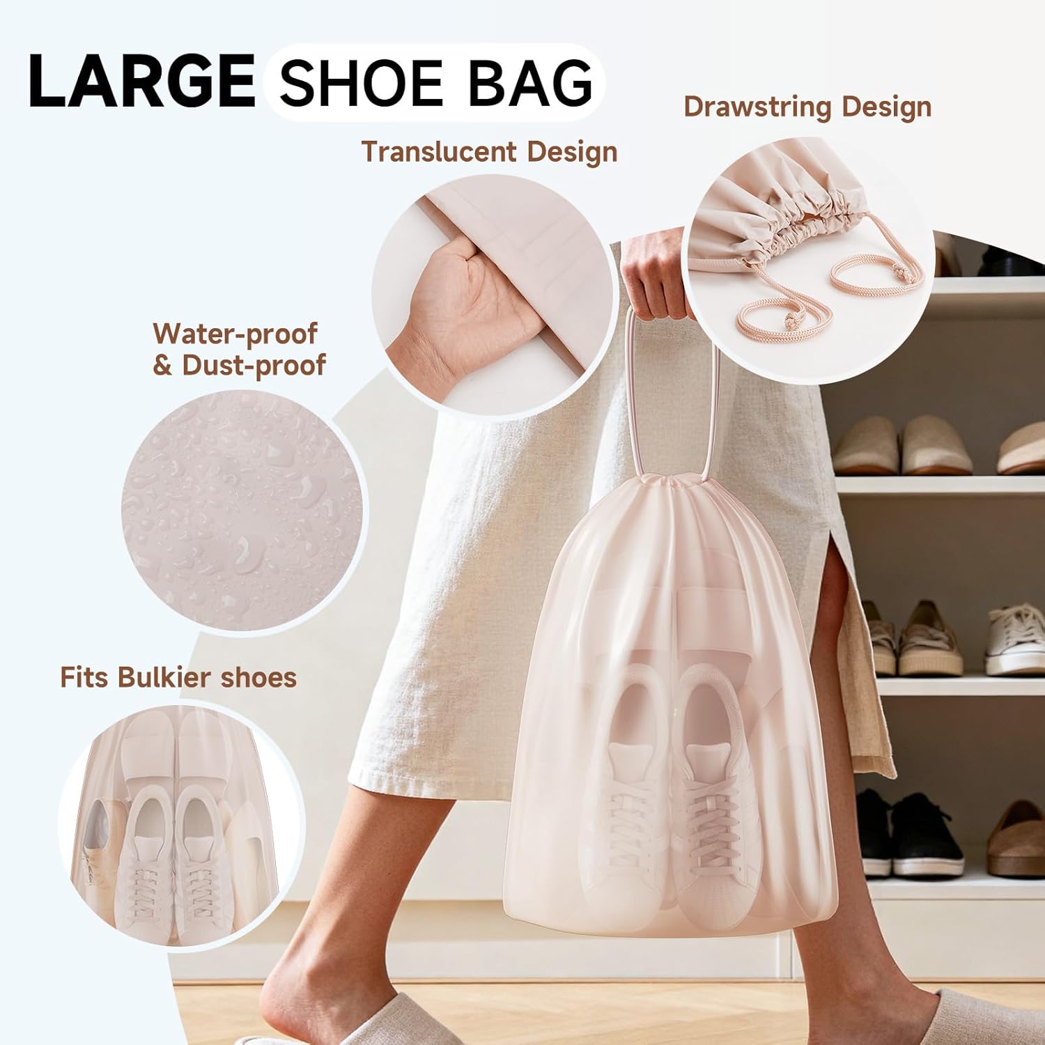 11 Set Packing Cubes for Travel, Gifts for Women Mom Kids, TSA Approved Bags for Makeup, Cosmetic, Toiletry, Suitcase Organizers for Checked Luggage, Cruise Essentials, Airplane Accessories, Beige - Image 7
