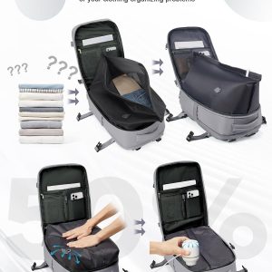 coowoz Vacuum Backpack Travel with Pump Travel Backpack with Vacuum System for Women Men mochila de viaje compresion al vacio Carry On Flight Approved Airplanes Personal item Travel Bag