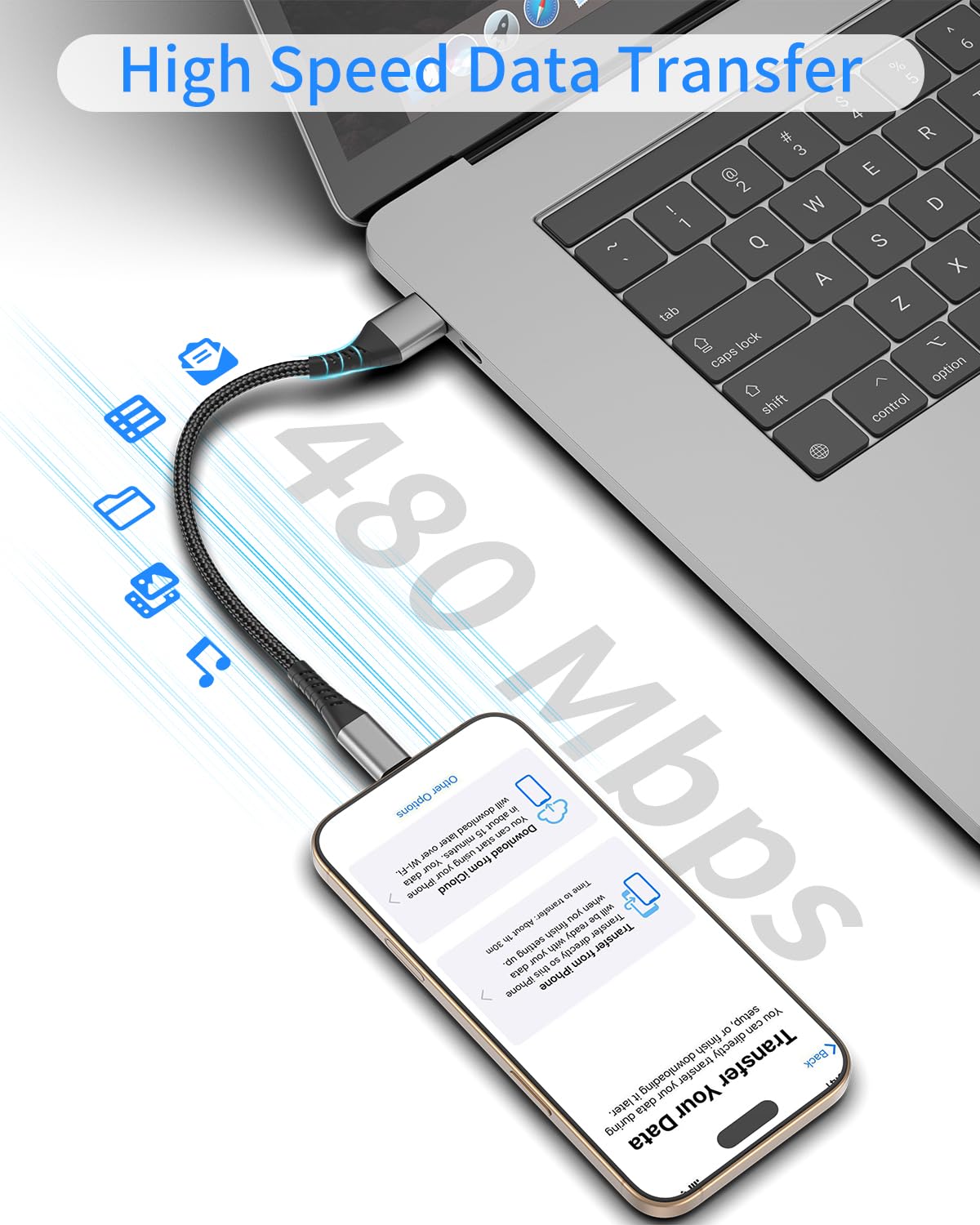 Short USB A to USB C Cable 1FT, 2 Pack Braided 3A USB A to Type C Fast Charging Cable for iPhone 15 16 17 Pro Max, Samsung Galaxy S24 S23, Google Pixel, iPad Air Pro, Charging Station, Power Bank - Image 6