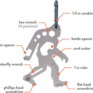 UST Tool-a-Long Multi-Tool Carabiners with Durable, Compact Stainless Steel Construction for Hiking, Kayaking, Camping, Travel and Outdoor Survival