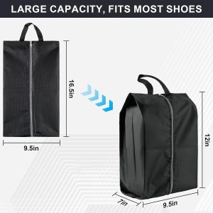 Shoe Bags for Travel, 4 Pack Extra Durable Travel Shoe Bags for Storage and Packing, Reusable Water-proof Shoe Bag with Smooth Zipper, Portable Travel Essentials