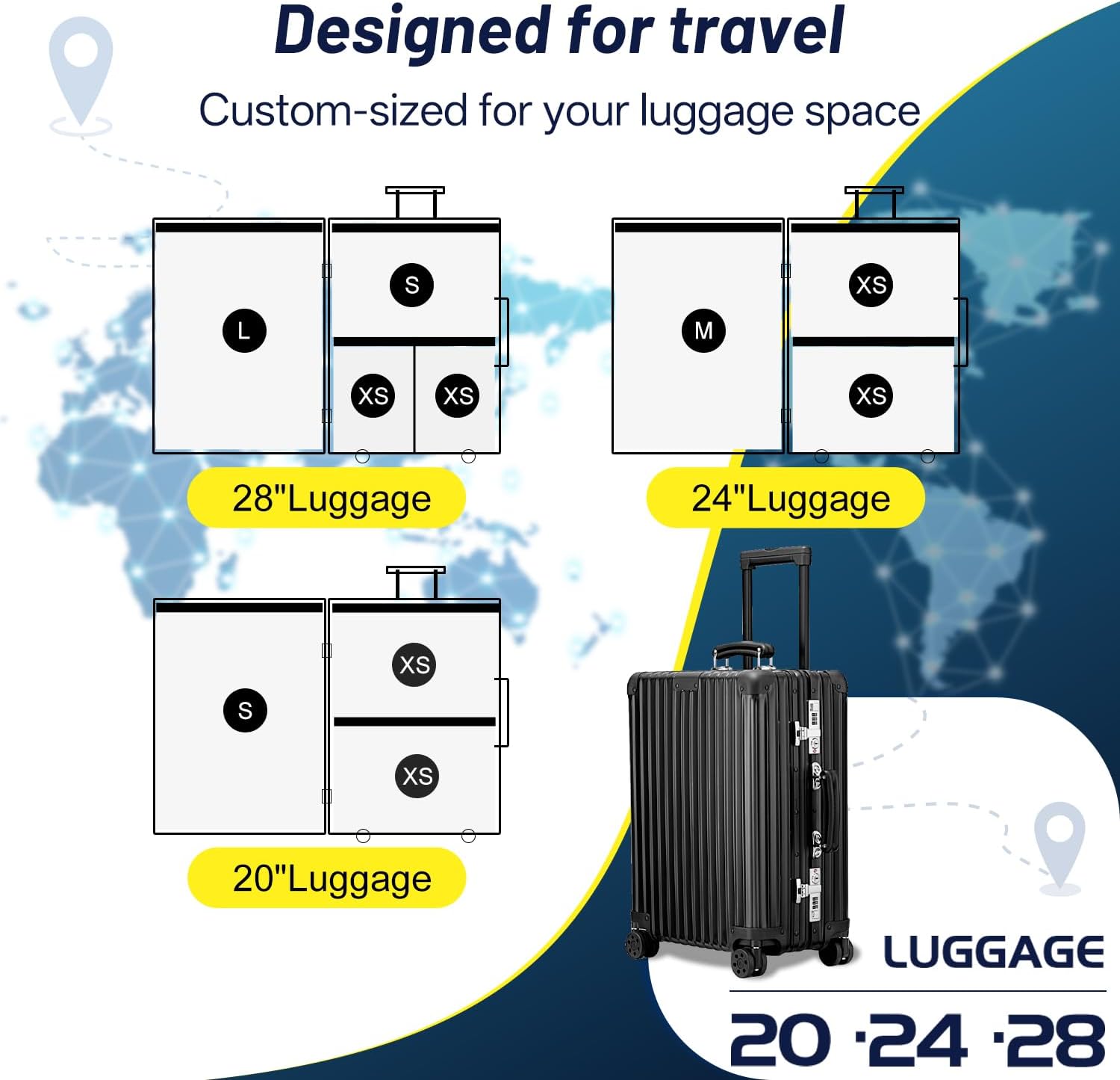 Combo 20 Pack Travel Vacuum Bags for Luggage with Portable Electric Pump,Vacuum Seal Bags for Clothing,Packing Cubes Compression,Cruise Ship and Travel Essentials - Image 6