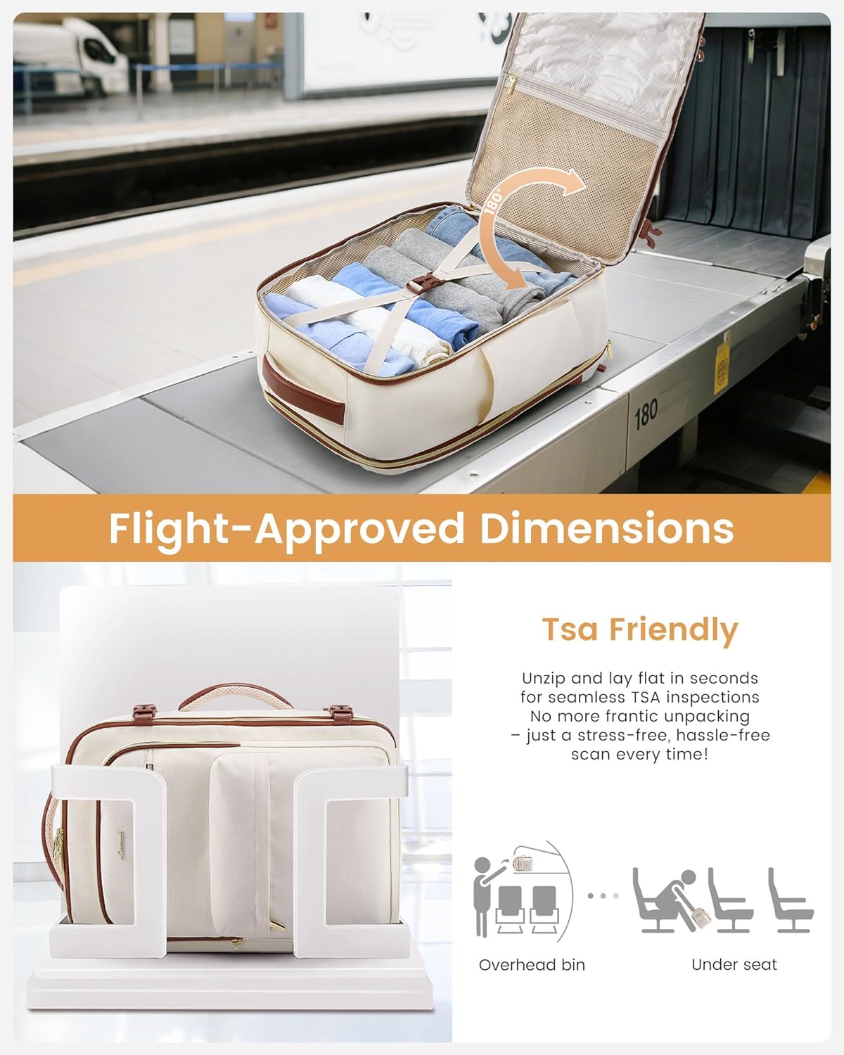 LOVEVOOK Carry On Travel Backpack for Women, Airline Approved Personal Item Bag with 17" Laptop Compartment, 40L Water-Resistant Weekender Backpack for Travel, Commuting, Business Trips - Image 3