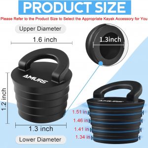 Kayak Scupper Plug Kit Scupper Plugs Drain Holes Stopper with Silicone Handle Universal Kayak Plugs for sit on top of Kayak Canoe Boat