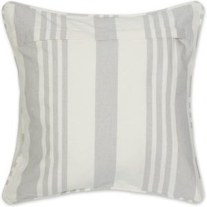 DII Throw Pillow Cover Collection, Recycled Cotton, Hidden Zipper, 18×18, Bold Chambray Stripe, Gray, 2 Piece