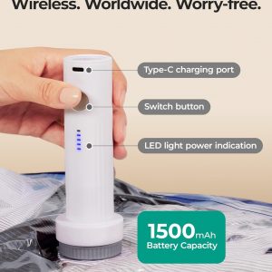 BAGSMART Vacuum Storage Bags for Travel with Rechargeable Air Pump, 18 Pack Portable Space Saver Bags for Travel & Home, Vacuum Compression Seal Bag for Clothing, Blanket, Duvets