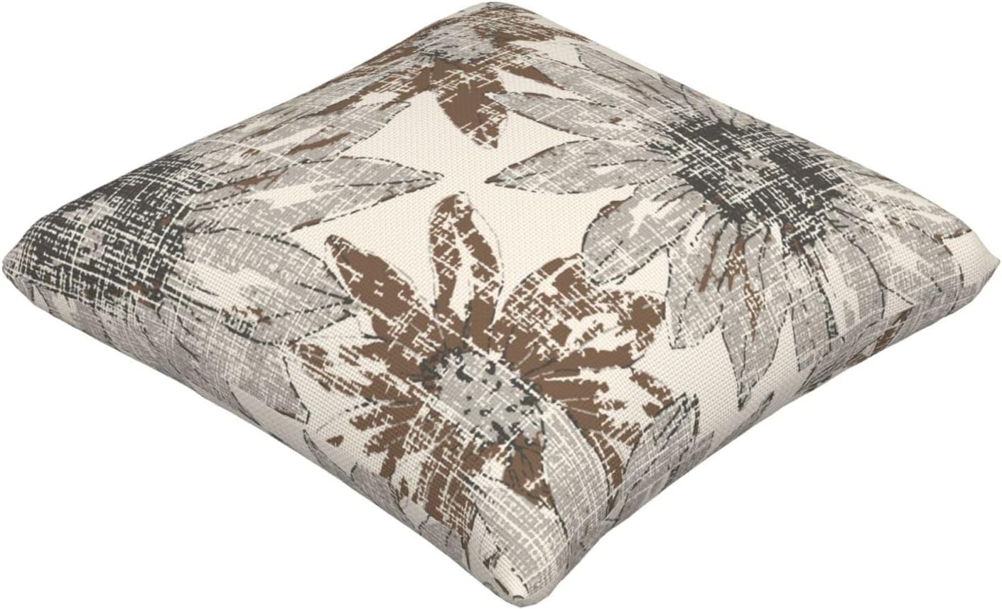 ZYNTIRAX Brown Grey Floral Throw Pillow Covers Retro Sunflower Flowers Pillow Cover 20x20 Inch Set of 2 Modern Art Floral Pattern Pillowcase Square Cushion Cases for Home Couch Sofa Bed - Image 2