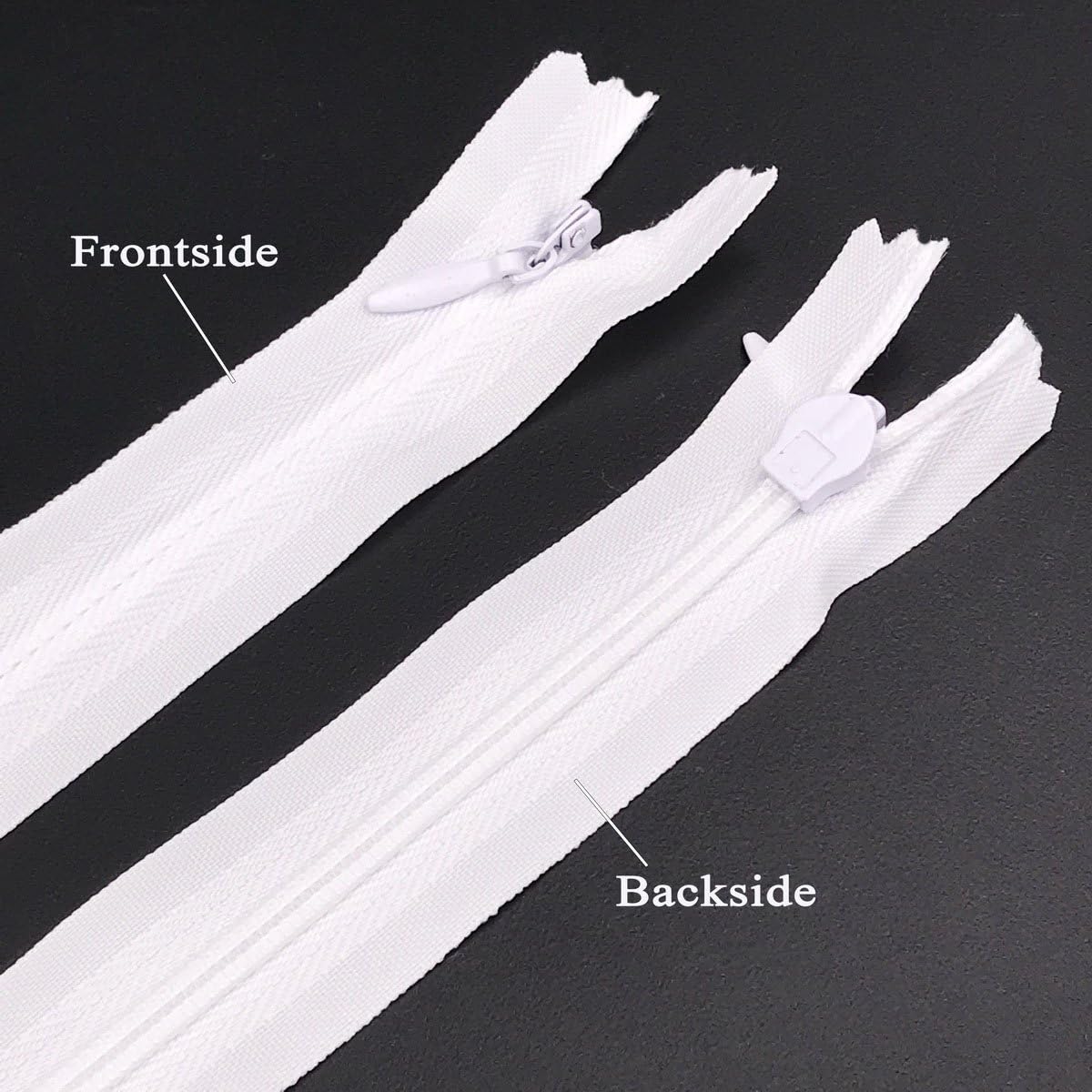 20PCS Nylon Invisible Zipper,Sewing for Handmade Garment/Bags/Home Textile,Tailor Sewer Crafter's Special(22 inch,White) - Image 3