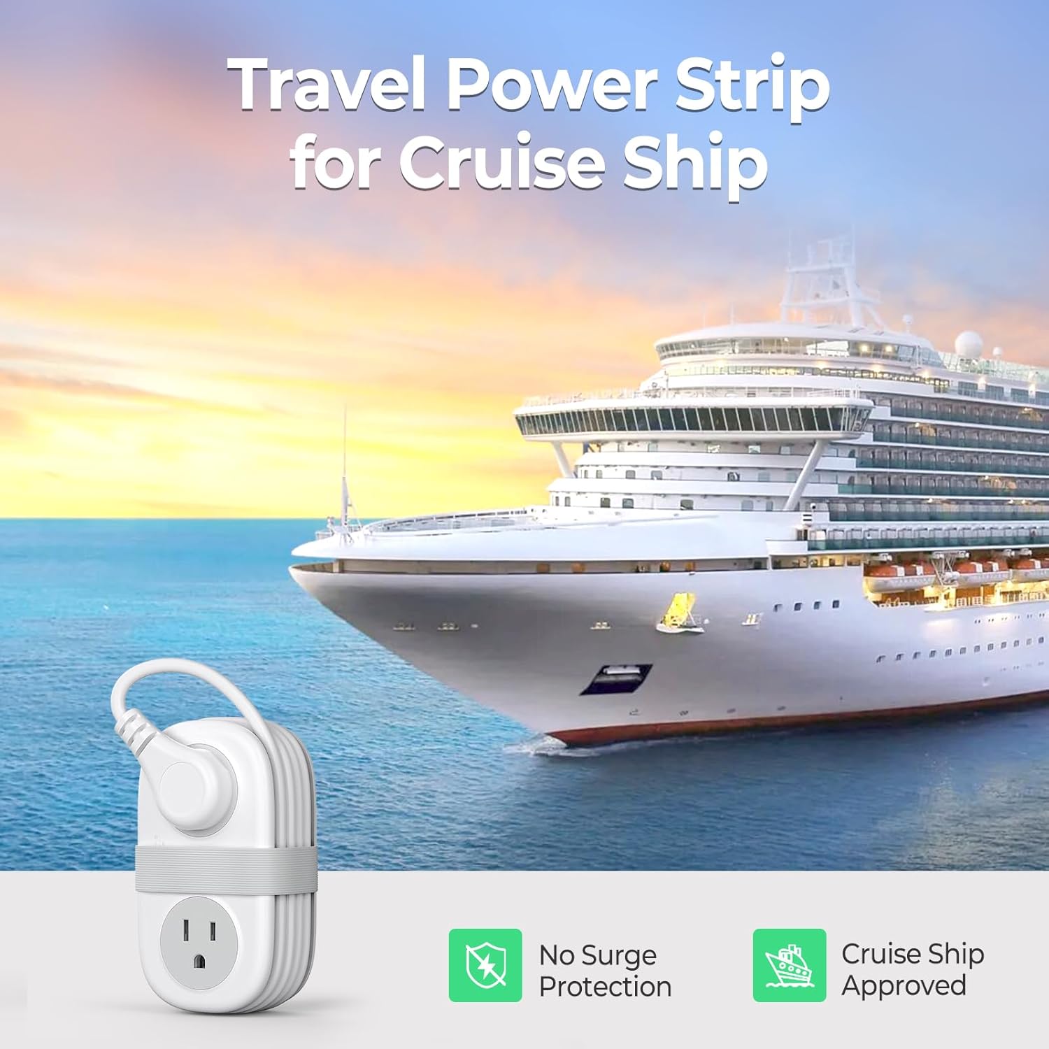 Travel Power Strip, ORICO 4 Outlets 3 USB Ports (1 USB C) with 4FT Wrapped Short Extension Cord, Compact Power Strip for Hotel Travel Essentials Cruise Approved-AP3 - Image 3