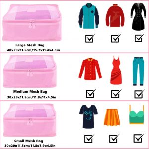 6 Pack Packing Cubes for Suitcases, Luggage Organizer, Travel Bag Organizer Storage Bags, Travel Cubes Compression (Pink)