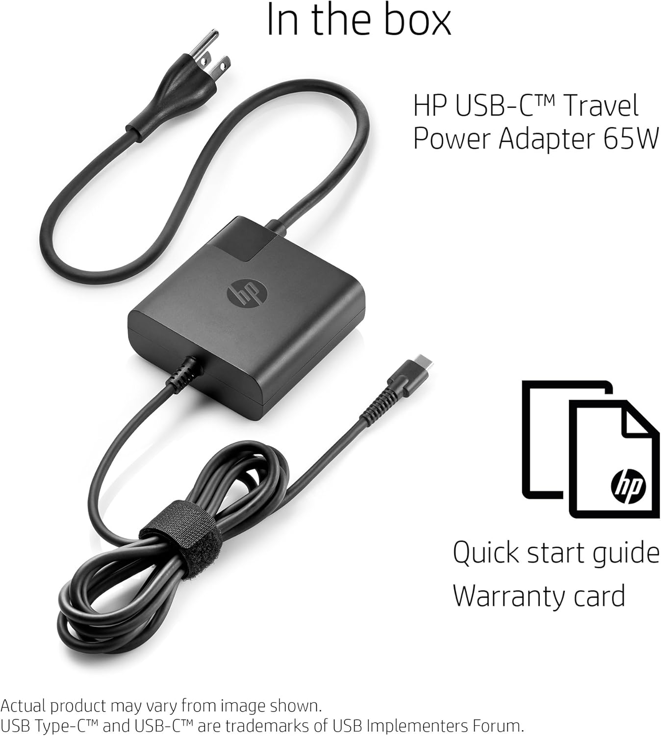 HP Travel AC Adapter - Power Adapter - 65 Watt - Black - Image 3