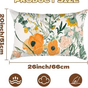 GABraden 1Pack Microfiber Pillow Case,Floral Print Pattern Pillow Cover with Hidden Zipper,Soft Breathable,Standard Size 20″X 26″ Pillow case (11-Flower)
