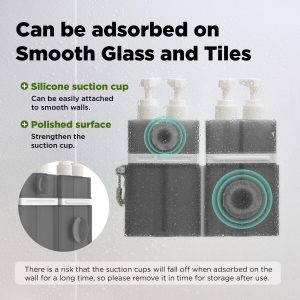 Travel Bottles for Toiletries, TSA Approved Travel Shampoo and Conditioner Bottles with Suction Cups, Gray