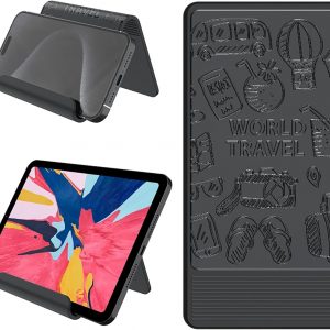 Huogantom Airplane Phone Holder Mount, Travel Essentials Flexible Phone Holder, Airplane Tablet Holder for Flying, Desk, Compatible with iPhone, Smartphone, Tablet (Black Silk Screen)