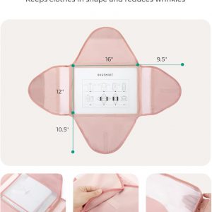 BAGSMART Garment Folder Packing Cubes for Travel, 4 Set Lightweight Travel Cubes for Wrinkle Free, Durable Suitcase Organizers Bag Set for Travel Essentials Sky Blue