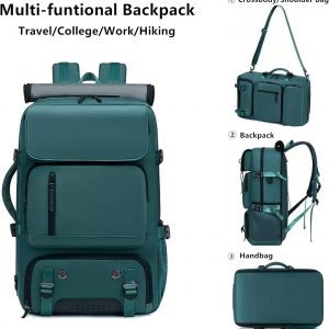 O-TBOST Carry on Travel Backpack Convertible Duffle Backpack Laptop Backpack for Men Women (Peacock Blue)