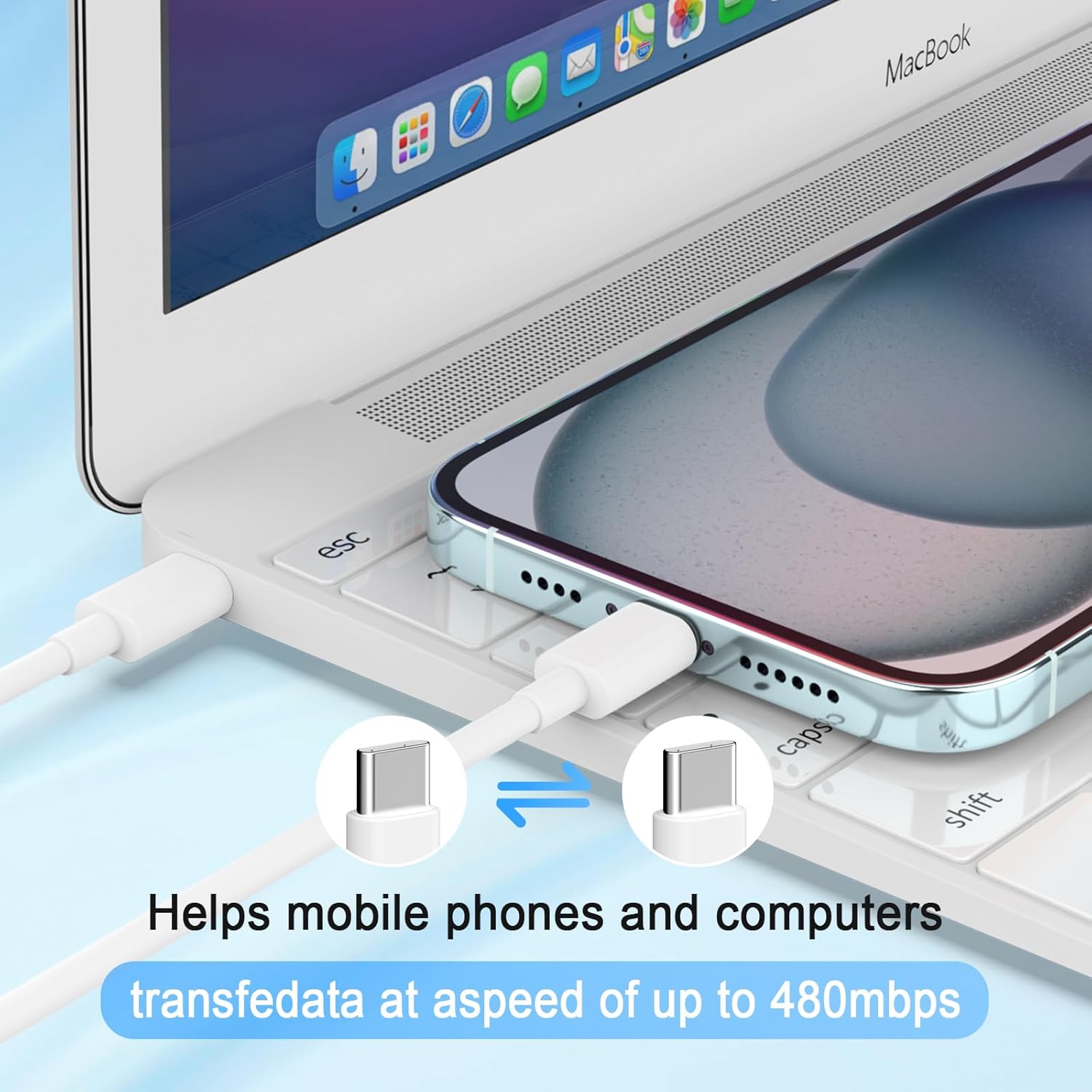 iPhone 17 16 15 Charger, USB C Charger, 4-Pack Fast Wall Charging, USB-C Chargers Block (4-Pack 6 ft Cable Included) for iPhone 17/16/15/15 Pro/15 Pro Max/iPad Pro/AirPods Samsung & More - Image 5