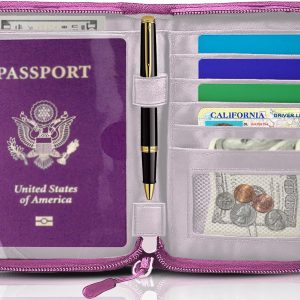 Passport Holder for Travel Essentials, RFID Blocking Protector Passport Wallets, Passport Document Organizer Case for Travel Must Have, Passport Book for Women, Couple, Family Cards, Tickets, ID, Cash