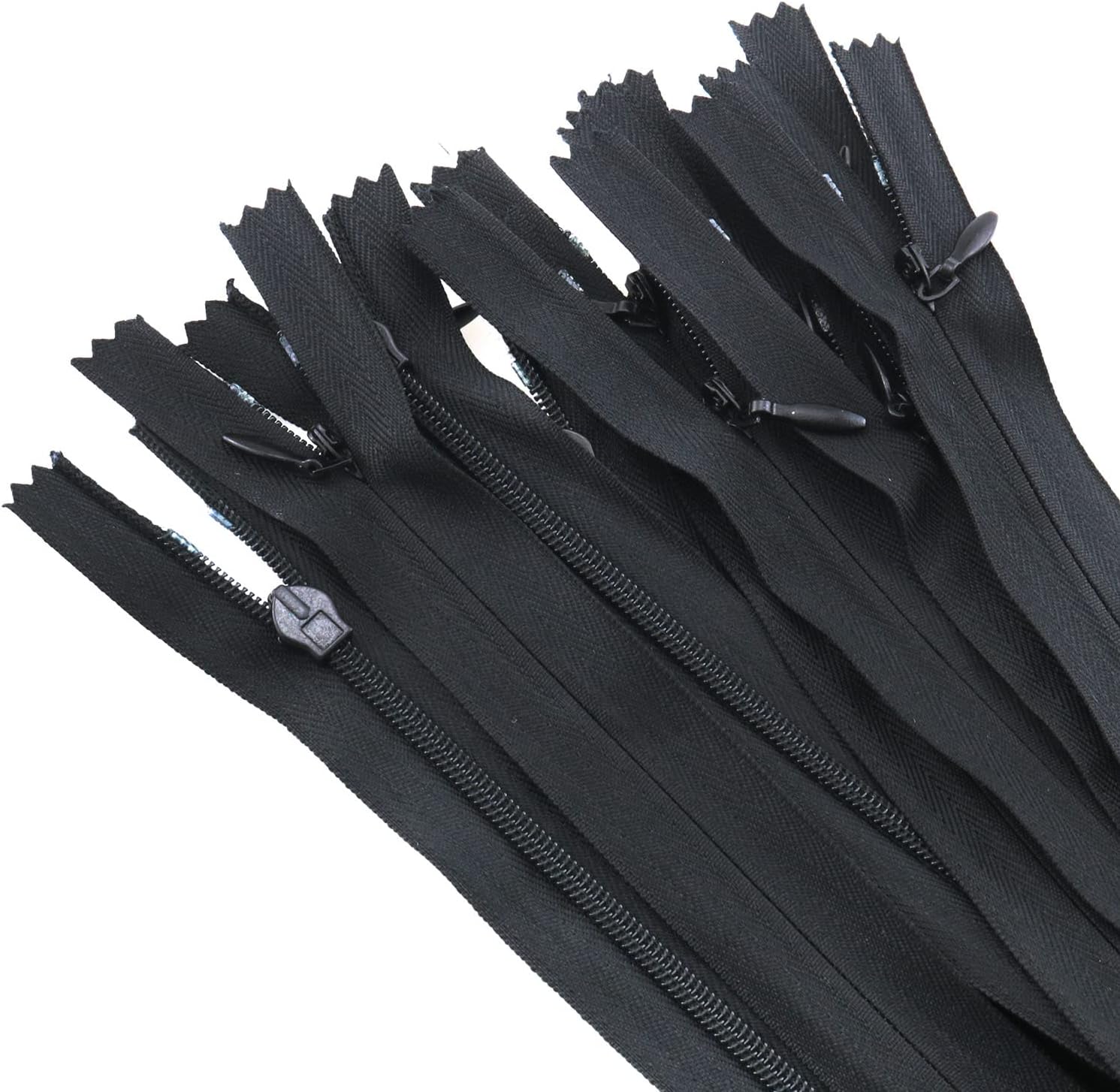 ZCZQC Invisible Nylon Coil 10PCS 16 Inch Nylon Invisible Sewing Zipper Bulk Hidden Zipper Black - Image 6