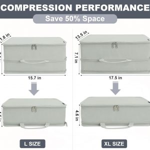 CALACH Compression Packing Cubes for Travel Essentials, 2 Pack Expandable Travel Cubes for Packing Bags Suitcase Organizer, Grey