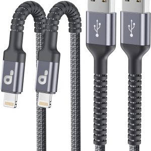 iPhone Charger Cable 2Pack 6FT, Nylon Braided Lightning Cable, [Apple MFi Certified] Fast Charging iPhone Charger Cord Compatible with iPhone 14 13 12 11 Pro Max XR XS X 8 7 6 Plus iPad and More