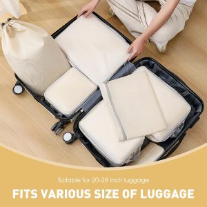 Packing Cubes for Travel Essentials, 8 Set Packing Organizers for Luggage – Women & Men-Suitcase Organizer with Laundry & Shoe Bag, Must-Have for Airplane, Road Trip, Camping