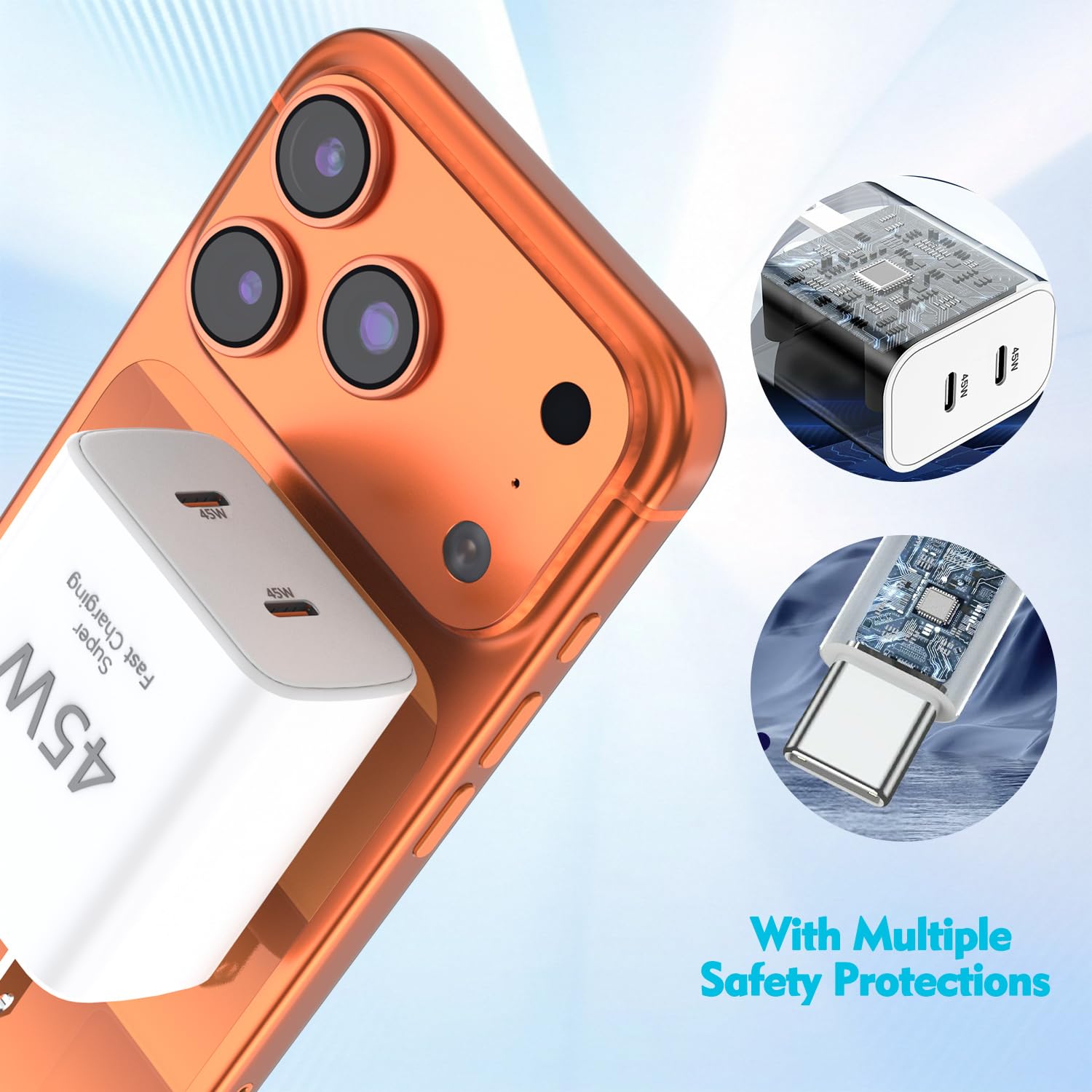 45W Apple USB C Charger Fast Charging for iPhone 17/16/15, 2Pack 6FT USB C to C Cable Cord Quick iPhone Charger Block for Apple 17/17 Pro/17 Pro Max/Air/16/16 Pro/16 Pro Max/16 Plus/15/15 Pro Max/iPad - Image 6