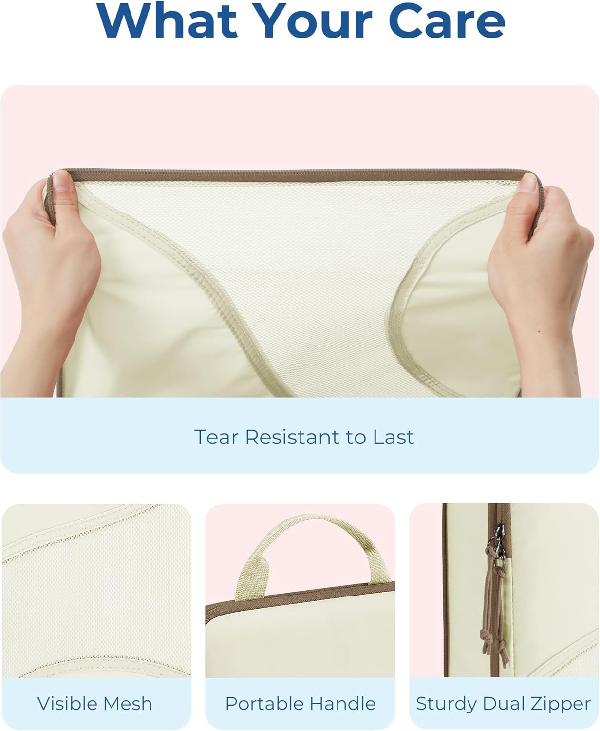 BAGSMART Compression Packing Cubes - 6 Set Travel Packing Cubes for Suitcases, Compression Suitcase Organizers with Shoe Bag - Image 6