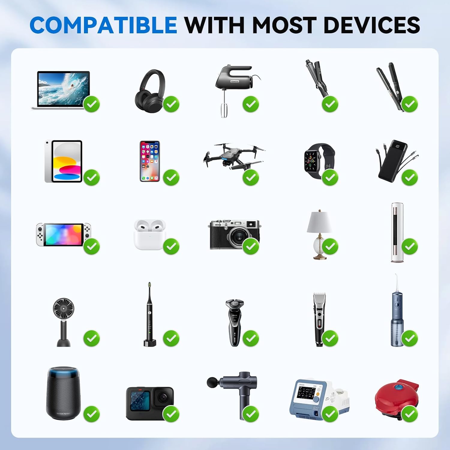 DOACE 220v to 110v converter 350W voltage converter us to europe for Hair Straightener/Curling Iron Converter for European Travel with 4-port USB Charging and UK/AU/US/EU Worldwide Plug Adapter, White - Image 7