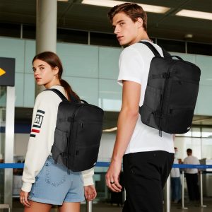 Fmeida Flight Approved Carry On Backpack for Ryanair Fits 14″ Laptop – 20L Underseat Airplane Approved Weekender Bag, Anti-Theft Travel Backpack, Personal Item Bag Black