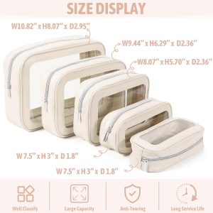 5PCS Diaper Bag Organizer Pouch Set, TSA Approved Toiletry Bag，Clear Waterproof TPU Makeup Bag Set Travel Organizer Bags for Women and Kids Christmas Gift