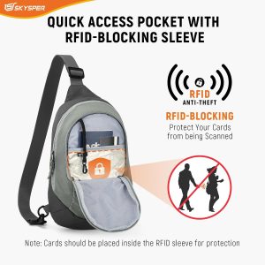 SKYSPER Sling Bag RFID Crossbody Sling Backpack Travel Cross Body Bag Shoulder Sling Daypack