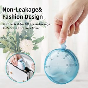 Leak Proof Denture Cup Kit Portable Retainer Case Perfect for Travel, Denture Case Container Cleaning Care for Dentures Aligner Mouth Guard with Denture Brush,Strainer, Removal Tool and Mirror