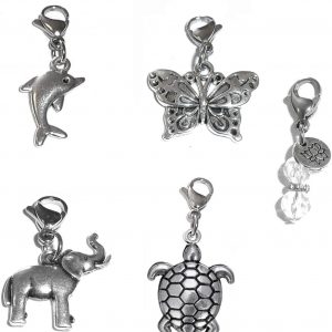 Set Of 4 Clip On Charms, Build Your Own Bracelet, Bag, Purse, Handbag, Message, Inspirational, Keychain, Zipper Pull, Jewelry