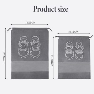 Shoe Bags for Travel, 10 Pcs Travel Shoe Bag Travel Bags Covers for Traveling Packing, Travel Shoe Bags for Storage for Packing in Suitcase (Large, Medium)