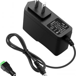 ALITOVE DC 12V 1A Power Supply 12W AC Adapter 100~240V 50-60hz to 12 Volt 1Amp 0.5A Transformer DC 12V Power Cord 5.5 x 2.5mm 2.1mm Plug for LED Strip Light CCTV Security Camera and More