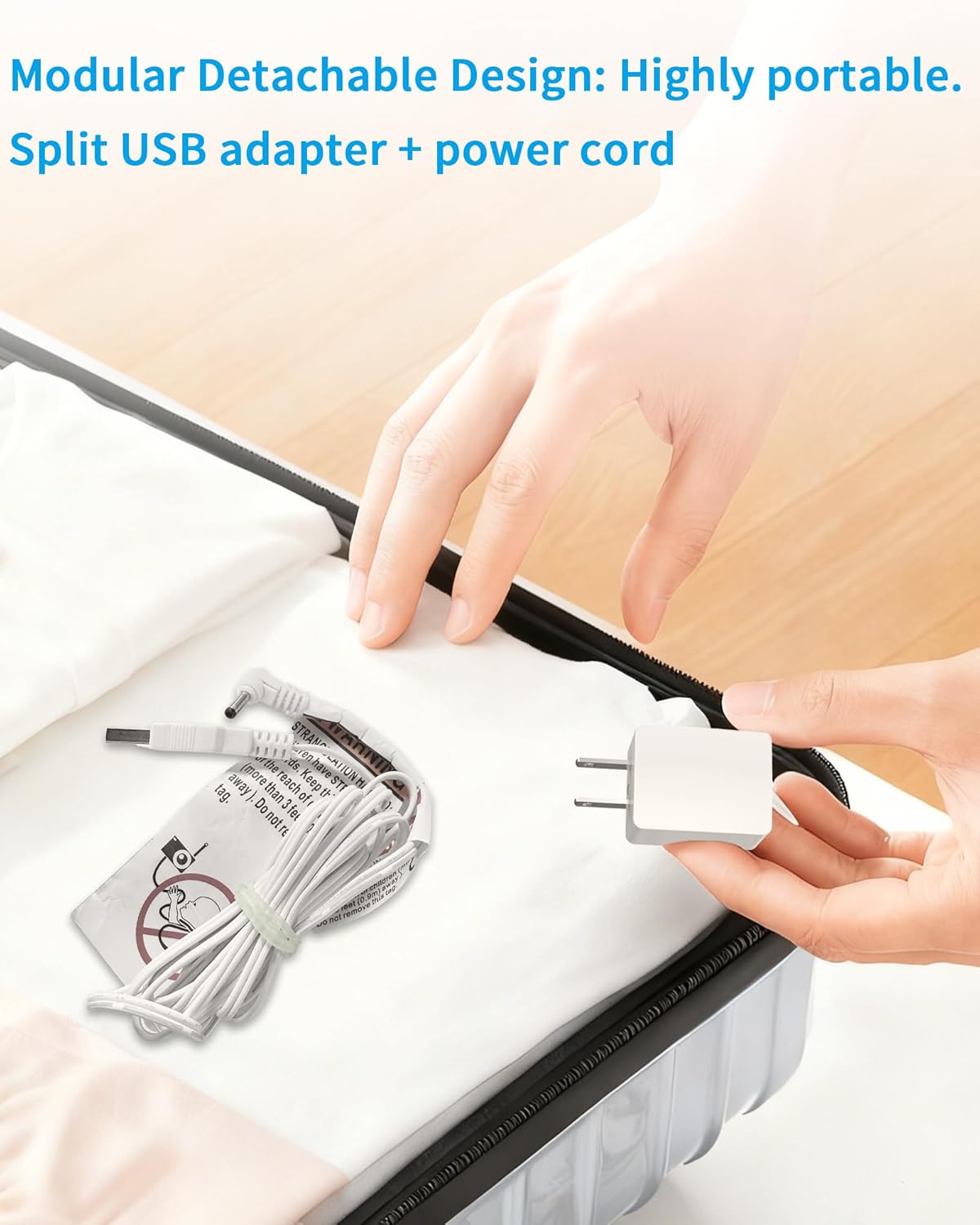 HelloBaby Official USB Power Cord & Adapter for HB6550/HB6560/ Plus/HB6081/HB6339/HB30/HB40, 5ft Replacement 5V1A Charger for Hello Baby HB6550/HB6560, Portable Charging Cable(UL Safety Certification) - Image 2