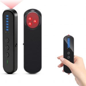 Anti-Spy Hidden Camera Detector with 99% Accuracy,Find GPS Trackers &Listening Devices Portable Privacy Protector for Hotel/Travel,Anti-Surveillance RF Bugs Detector with LED (Black)
