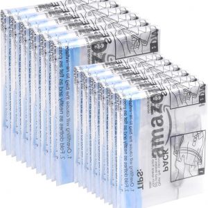 Amazon Basics Roll-Up Travel Zipper Storage Bags, 12 count (6 Small & 6 Medium), Multiple, Clear